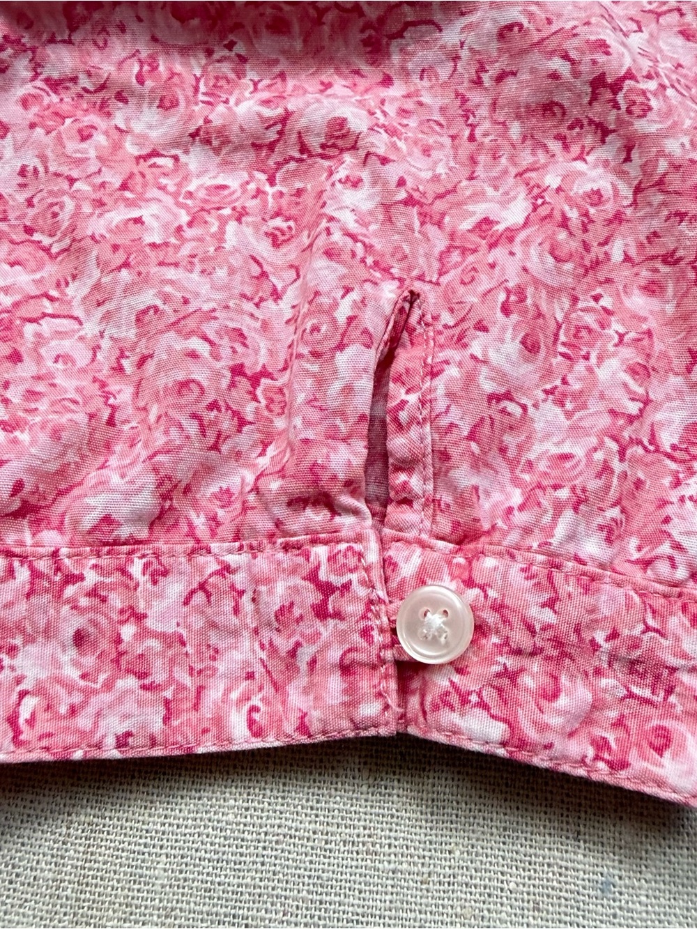 Eddie Bauer Pink White Floral Button Down Blouse Short Sleeve Top Plus Size XXL - Picture 13 of 13
